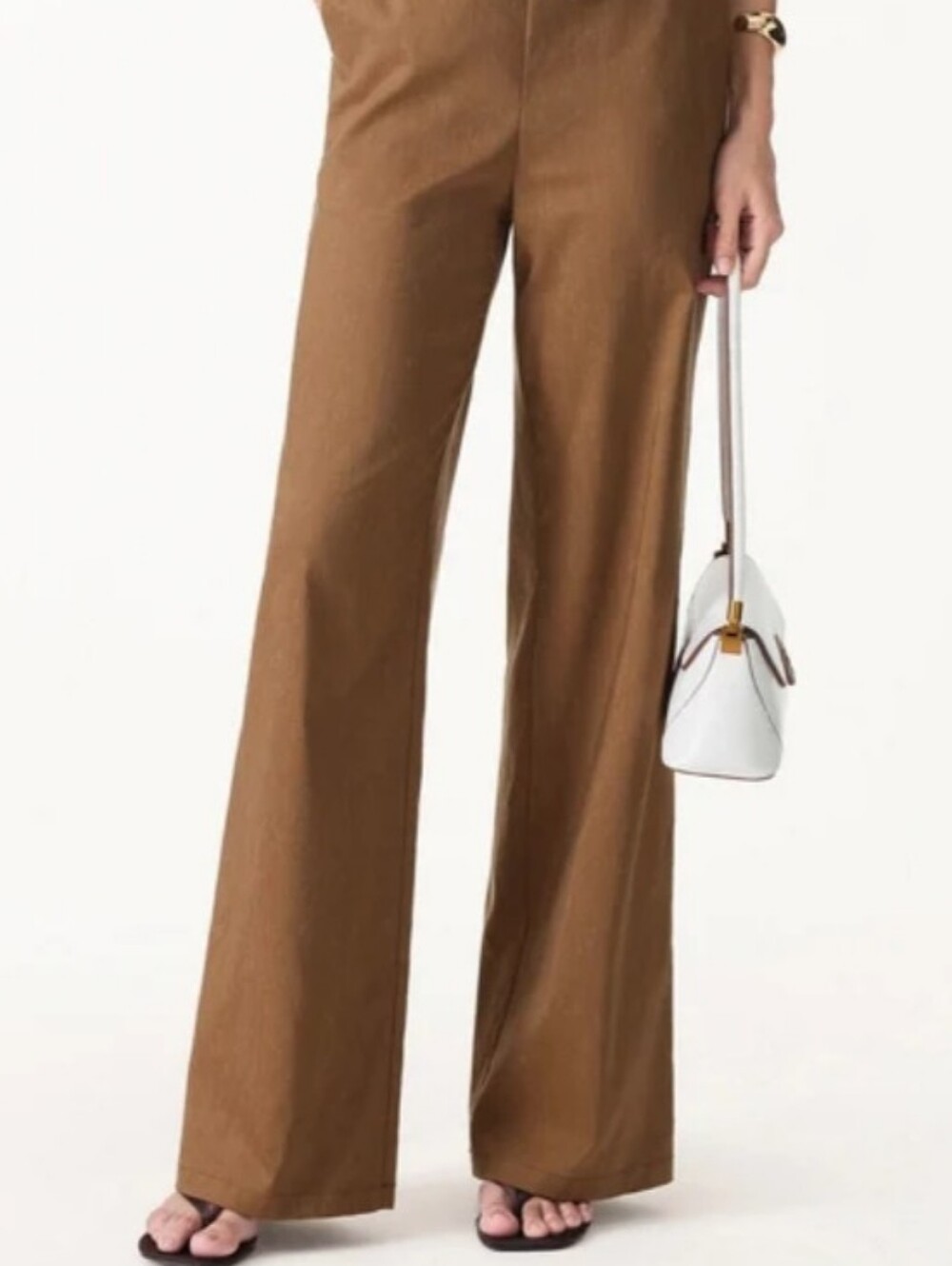 NEW! OGL Linen Blend Wide-Leg Trousers Size S